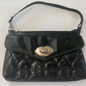 Lulu Guinness Designer Black Mini Patent Handbag